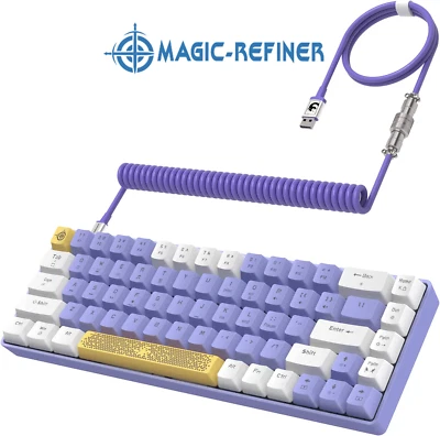 Freewolf T8 60% Wired Mechanical Gaming Keyboard  With Custom Charging USB Cable - Image 1 of 4