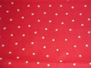 Fabric Crafts Quilting Cotton Fabric Traditions Red/White Stars 23" by 44" 1990 - Picture 1 of 4