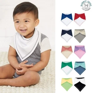 Rabbit Skins Baby Toddler Kids 2-Tone Premium Cotton Jersey Bandana Bib 1012 - Picture 1 of 21