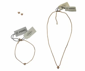 Fossil True Love synthetischer Diamant rosévergoldet Schmucke zum Auswahl - Picture 1 of 13