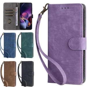 Para Moto G Play/Power/Stylus 5G Cuero Magnético Abatible Billetera Soporte Estuche + Correa - Imagen 1 de 44