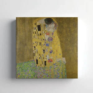 The Kiss Gustav Klimt Reproduction Canvas Print Wall Art Home Decor - Picture 1 of 10
