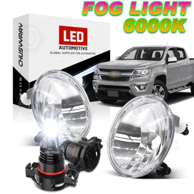 For CHEVROLET COLORADO 2015-2022 LED Clear Lens Front Bumper Fog Lights White - Image 1 of 4