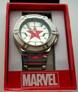 Marvel Comics Captain America Bucky Red Star Avengers Watch Men's New NOS Box - Picture 1 of 5