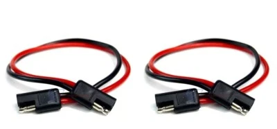 2 Pieces 12 Gauge 12" Quick Disconnect Power Cable 2 Pin Wire Harness - Image 1 of 4