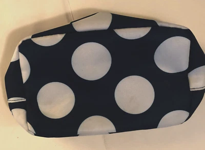 Bolsa de maquillaje Clinique x Kate Spade blanca azul marino con cremallera Foto 1 de 3