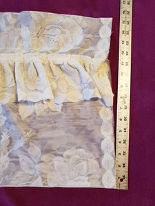 2 Vintage Ruffled Lace Valances Ivory Off White Each is 86"x15" Rod pocket 1.5" - Picture 1 of 5
