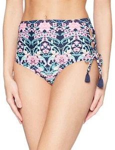 Jessica Simpson High-Waist Lace-up Bikini Bottoms Dark Navy Size XL - Picture 1 of 3