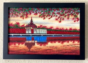 Pintura de gemas/piedras preciosas naturales de Myanmar Mandalay último palacio real 2 - Imagen 1 de 1