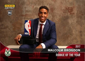2017 PANINI INSTANT NBA CARD #410 MALCOLM BROGDON NAMED NBA ROOKIE OF THE YEAR - Picture 1 of 2