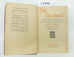 Giuseppe Fumagalli Chi l'ha detto 7° edizione Hoepli 1921 - Imagen 1 de 7