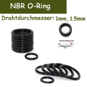 Guarnizioni 1/1,5 mm gomma nitrilica NBR O Ring 3 mm ~ 103 mm OD guarnizione resistente all'olio - Foto 1 di 14