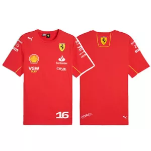 F1 Racing Team Racer Charles Leclerc 16 T-Shirt Mens Short Sleeve Round NeckTopゞ - Picture 1 of 11