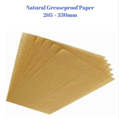 Natural Greaseproof Paper - Non Stick Coating - 205 × 330 Mm - FREE POST • 2.58$