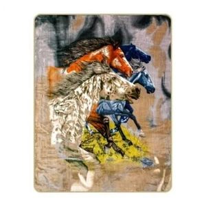 Signature Collection 13 Wild Horses Soft Throw Blanket Queen Size - Picture 1 of 3