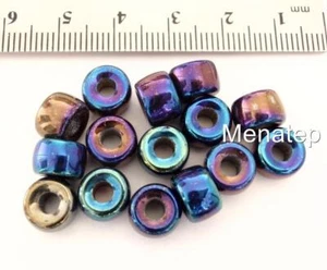 25 5x9 mm Tschechisches Glas Krähenperlen: Iris - blau - Bild 1 von 1