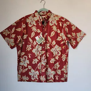 NWT Reyn Spooner for USC Team Trojan Floral Hawaii Shirt Short Sleeve Red Mens L - Picture 1 of 10