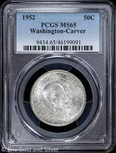 1952 50C Washington Carver Half Dollar PCGS MS 65 | Uncirculated UNC BU - Picture 1 of 4