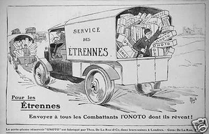 PUBLICITÉ 1915 ONOTO LE PORTE PLUME RÉSERVOIR DONT ILS RÊVENT POUR LES ÉTRENNES - Picture 1 of 1