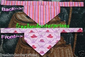 Hunde Wende Halstuch Halsband Ärmel rosa Hüte und Streifen NEU - Bild 1 von 1
