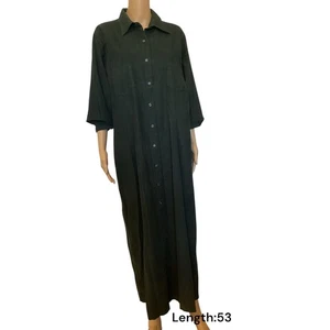 Vintage Eddie Bauer corduroy long sleeve green dress button-front XXL - Picture 1 of 6