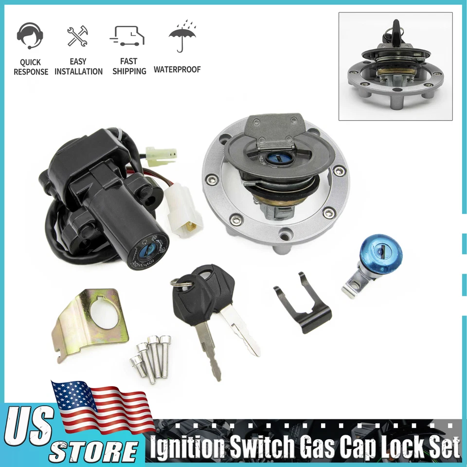 Ignition Switch Gas Cap Lock Set Fit For Yamaha YZF R1 2002-2003 R6 2003-2005 Foto 1 de 4