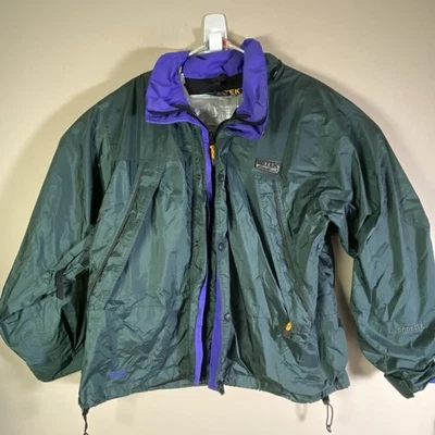 Eddie Bauer Ebtek Goretex Jacket  Nylon Coat Mens Medium Green Blue Full Zip - Image 1 of 4