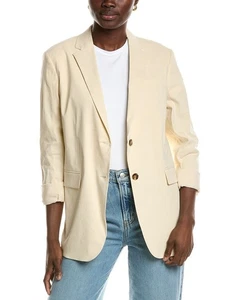 Theory Rolled Sleeve Bf Linen-Blend Jacket Women's - Picture 1 of 7