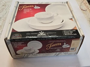 Fiesta nicht mehr produziert 5-teiliges Gedeck WEISS Fiestaware Set in Box USA NEU - Bild 1 von 8