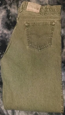Vintage Green 540 Levi's Stone Washed  Relaxed Jeans Made In USA Men's Sz. 40x34 - Image 1 of 4