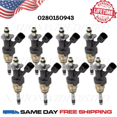 8x OEM ACDelco Fuel Injectors for 2015 2016 2017 GMC Yukon XL 5.3L V8 A12668390 - Image 1 of 4