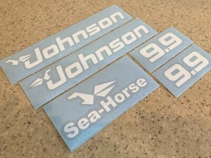 Johnson Sea Horse Outboard Motor Decal Kit 9.9 HP FREE SHIP + FREE Fish Decal! - Picture 1 of 1