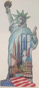 New York TWIN TOWERS Statue Liberty SHAPED 1000 Piece Jigsaw Puzzle New Sealed  - Picture 1 of 5