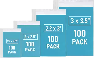 400 Pcs Small Plastic Bags Assorted Sizes Mini Zip Lock Bags for Pills Beads - Picture 1 of 7