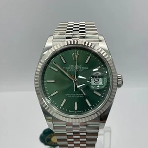New 2023 Full Set Rolex Datejust 36mm Green Dial Ref 126234 Jubilee Fluted TCM - Picture 1 of 10