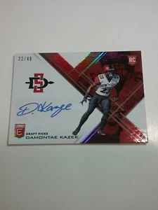 Damontae Kazee San Diego 2017 Panini Elite Draft Picks Red Autographed RC... - Picture 1 of 4