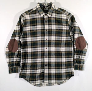 Pendleton Hawthorne Langarm Flanell Hemd Herren L grün Tartan Ellenbogen Patches - Bild 1 von 13