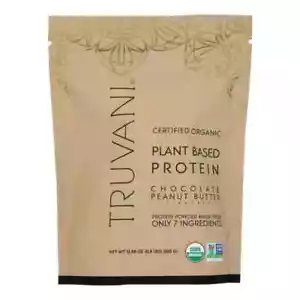 Truvani Organic Plant Based Protein Chocolate Peanut Butter 12.88 oz Pack of 3 - Picture 1 of 1
