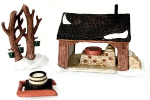 Dept. 56 Maple Sugaring Shed Set of 3 Retired 1989 New England 65897 Mint in Box - Imagen 1 de 2