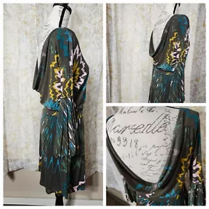 Missoni Italy Strickkleid Damen US 8 drapierter Rücken Midi grün Print - Bild 1 von 23