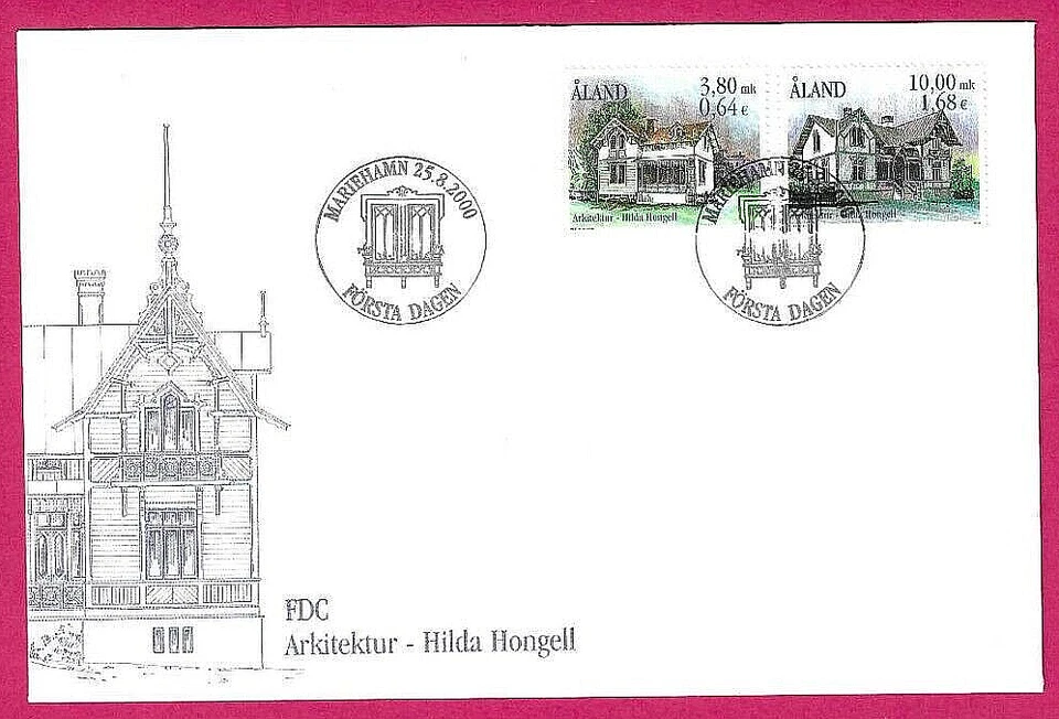 ALAND 2000  FDC - 48th Death Anniversary HILDA HONGELL (Architect) - Handstamped - Image 1 of 1