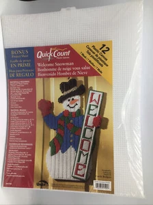Uniek Quick Count Plastic Canvas 7 Mesh 12 pack Bonus“Welcome Snowman” Sheet NEW - Picture 1 of 5