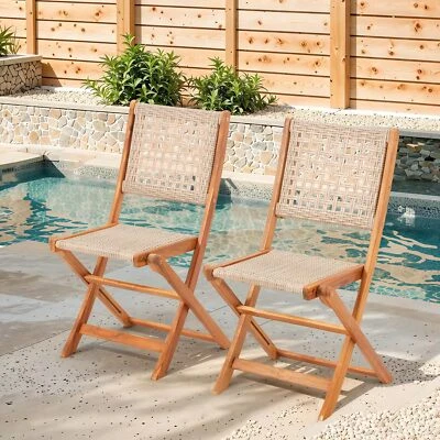 Conjunto de jantar pátio externo, mesa e cadeiras de madeira de acácia para área externa com rodas - Imagem 1 de 4