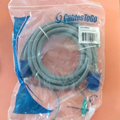 21957 CTG 10' KVM PS/2 HD15 M/F CABLE - Image 1 of 3