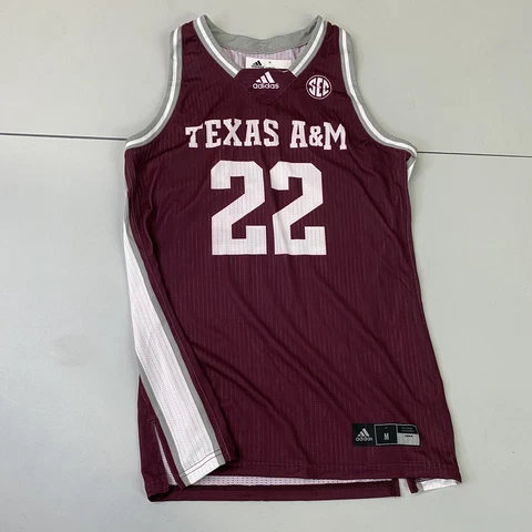 New Adidas Texas A&M Aggies Maroon Women's Basketball Jersey SEC #22 Medium NWT Cover
