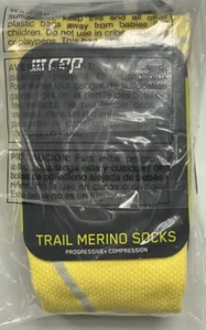 CEP RUN Trail Merino Knee High Compression Socks Size II 2 Women's Yellow/Black - Picture 1 of 3