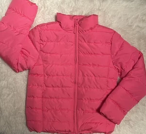 NWT THE CHILDREN'S PLACE SOLID PUFFER COAT JACKET MEDIUM 7-8 GIRLS PINK JACKET - Picture 1 of 2
