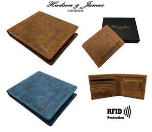 Personalised Mens Wallet Designer Genuine Leather High Quality Slim Card Coin - Picture 1 of 3