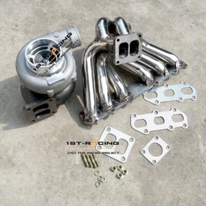 T4 EXHAUST MANIFOLD + GT45 Turbo AR.70.100 for Toyota Supra JZA70 Soarer 1JZ-GTE - Picture 1 of 4