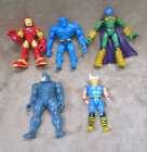 Lot of 5 DC Marvel Figures Rhino Head Ramming Thor X-Men Beast Mysterio Ironman